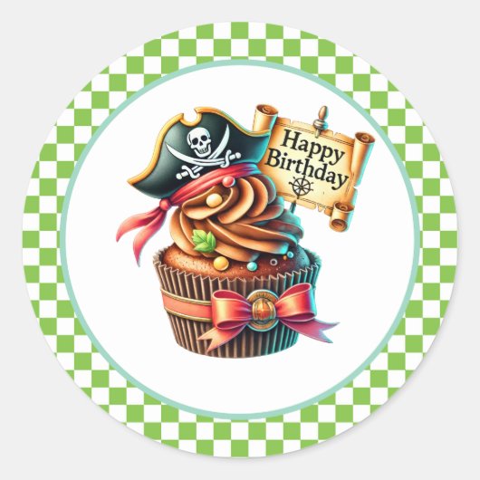 Cupcake Birthday Stickers ラウンドシール (正面)