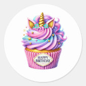 Cupcake Birthday Stickers ラウンドシール (正面)