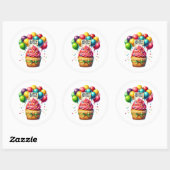 Cupcake Birthday Stickers ラウンドシール (シート)