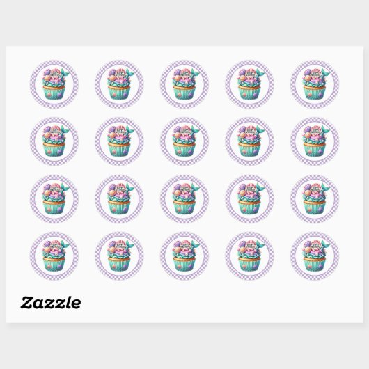 Cupcake Birthday Stickers ラウンドシール (シート)