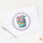 Cupcake Birthday Stickers ラウンドシール (封筒)