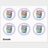 Cupcake Birthday Stickers ラウンドシール (シート)