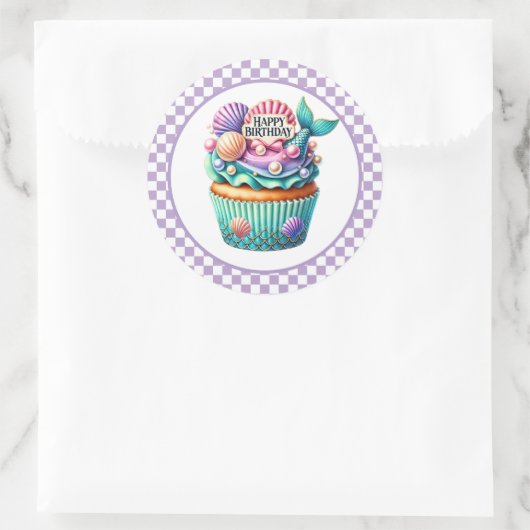 Cupcake Birthday Stickers ラウンドシール (バッグ)