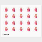Cupcake Birthday Stickers ラウンドシール (シート)