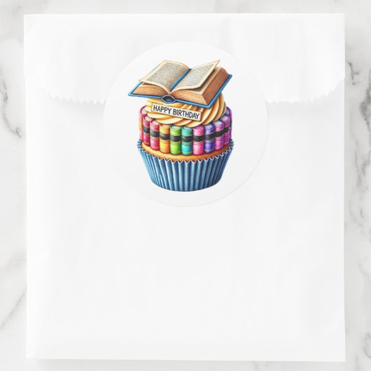 Cupcake Birthday Stickers ラウンドシール (バッグ)