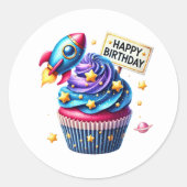 Cupcake Birthday Stickers ラウンドシール (正面)