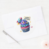 Cupcake Birthday Stickers ラウンドシール (封筒)