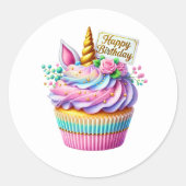 Cupcake Birthday Stickers ラウンドシール (正面)