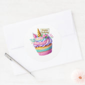 Cupcake Birthday Stickers ラウンドシール (封筒)