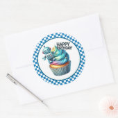 Cupcake Birthday Stickers ラウンドシール (封筒)