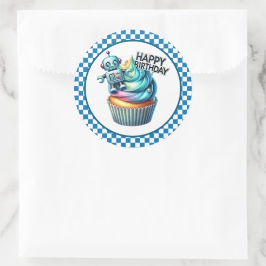 Cupcake Birthday Stickers ラウンドシール (バッグ)