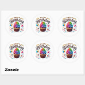 Cupcake Birthday Stickers ラウンドシール (シート)
