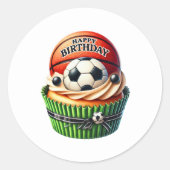 Cupcake Birthday Stickers ラウンドシール (正面)