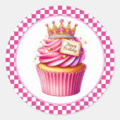 Cupcake Birthday Stickers ラウンドシール (正面)