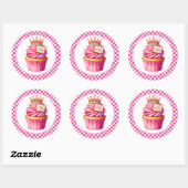 Cupcake Birthday Stickers ラウンドシール (シート)