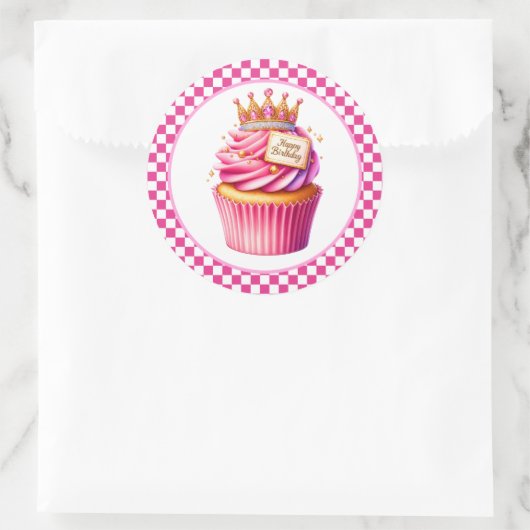 Cupcake Birthday Stickers ラウンドシール (バッグ)