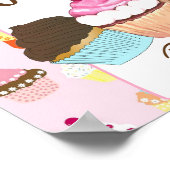 Cupcake Buffet Party Sign ポスター (角)