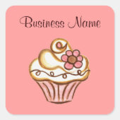 Cupcake Businessスタンプ スクエアシール (正面)