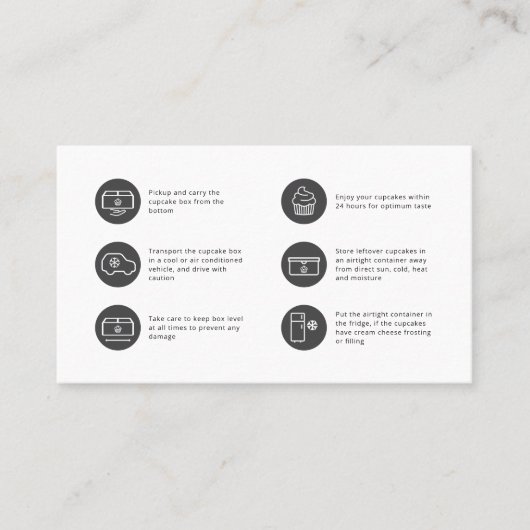 Cupcake Care Minimalist Flat Thank You Card 名刺 (正面)