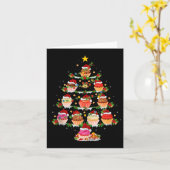 Cupcake Christmas Tree Lights Funny Fast Food Cupc カード (黄色い花)