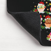 Cupcake Christmas Tree Lights Funny Fast Food Cupc マウスパッド (コーナー)