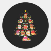 Cupcake Christmas Tree Lights Funny Fast Food Cupc ラウンドシール (正面)