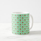 Cupcake & Coffee Pattern Ceramic Mug - Green 11oz コーヒーマグカップ (正面右)
