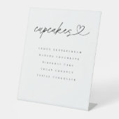 Cupcake Flavors Dessert Table Wedding Party Sign 台座サイン (正面)