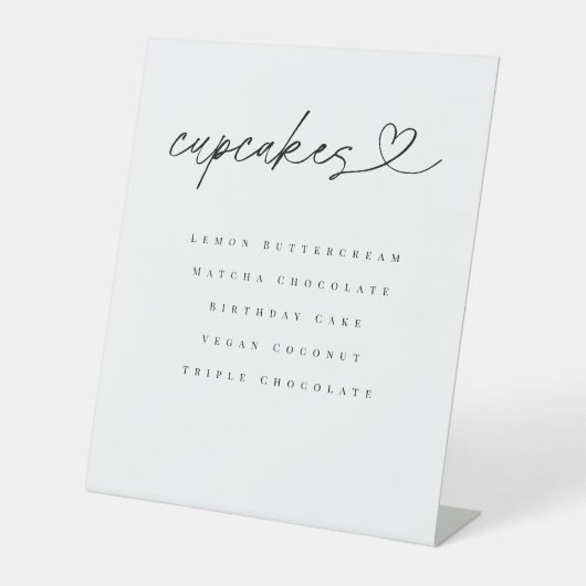 Cupcake Flavors Dessert Table Wedding Party Sign 台座サイン (正面)