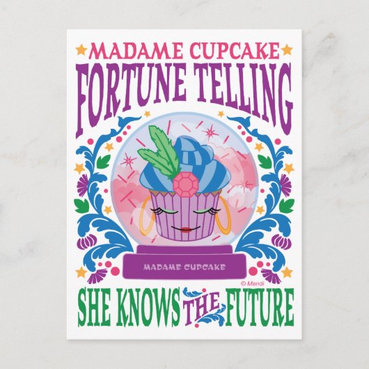 Cupcake Fortune Telling夫人 ポストカード (正面)