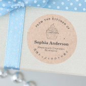 Cupcake Kraft Minimalist Bakery Product ラウンドシール