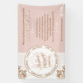 Cupcake Logo Pink Stripe Bakery Shop Market Booth 横断幕 (縦)