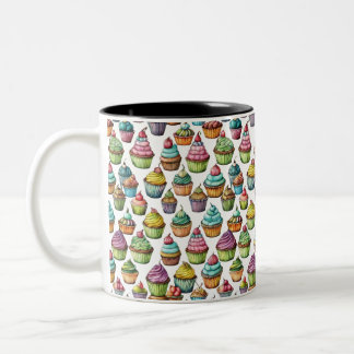 Cupcake Mug -カラフル Sweeten Your Sips ツートーンマグカップ