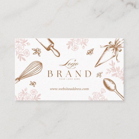 Cupcake Pastry Chef Baking Utensils Bakery Logo ロイヤリティカード (正面)