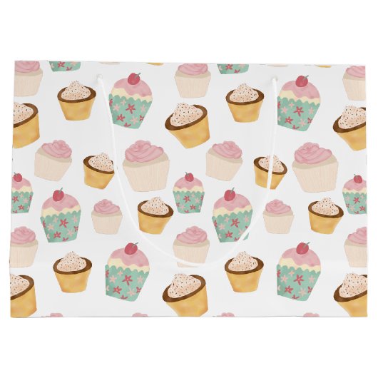 Cupcake Pattern ラージペーパーバッグ (裏面)