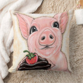 Cupcake Piggy Throw Pillow クッション (ブランケット)