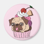 Cupcake Pug Magnet マグネット (正面)