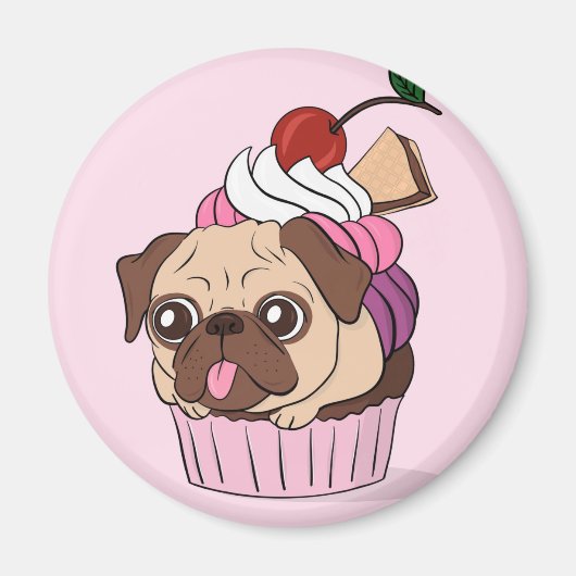 Cupcake Pug Magnet マグネット (正面)