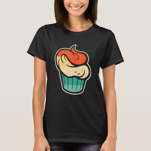 Cupcake Retro Style Vintage Cupcake Tシャツ (正面)