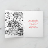 Cupcake Sentimental Personalized Birthday for Her カード (内部)