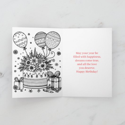 Cupcake Sentimental Personalized Birthday for Her カード (内部)