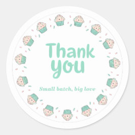 Cupcake Sprinkle Baking Thank You Sticker  ラウンドシール