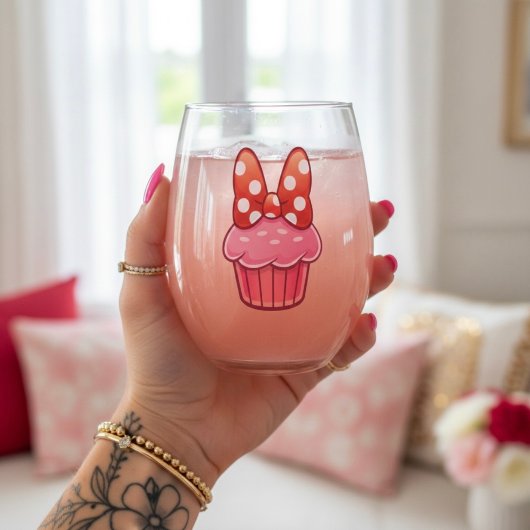 Cupcake Stemless Wine Glass ステムなしワイングラス