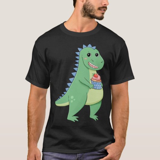 Cupcake T-Rex Dinosaur Baker Pastry Chef Dino Love Tシャツ (正面)