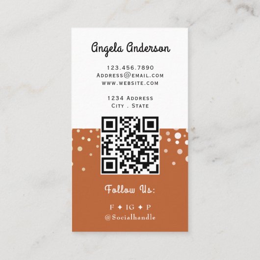 Cupcake Trendy QR Code and Website 名刺 (裏面)