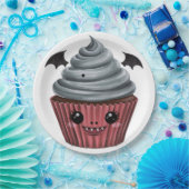Cupcake Vampiro Fofo / Cute Vampire Cupcake ペーパープレート (パーティー)