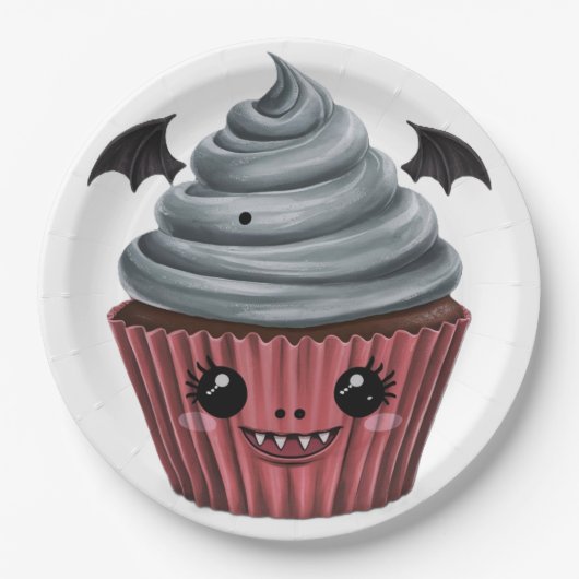 Cupcake Vampiro Fofo / Cute Vampire Cupcake ペーパープレート (正面)