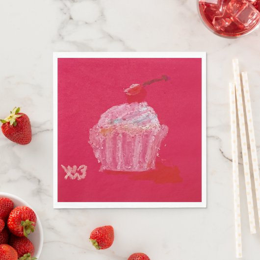 Cupcake with strawberry Frosting スタンダードランチョンナプキン (インサイチュ)