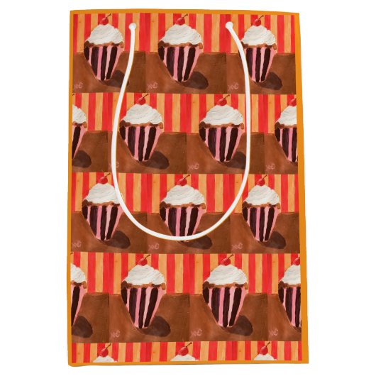 Cupcake with Vanilla Frosting ミディアムペーパーバッグ (正面)