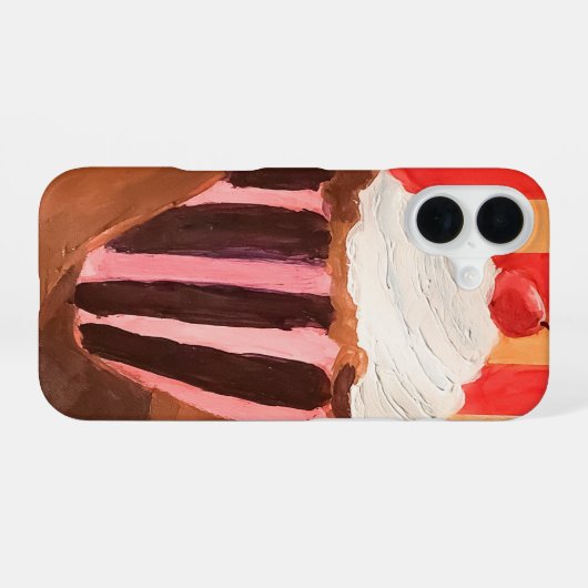 Cupcake with Vanilla Frosting iPhone 16ケース (裏面横)